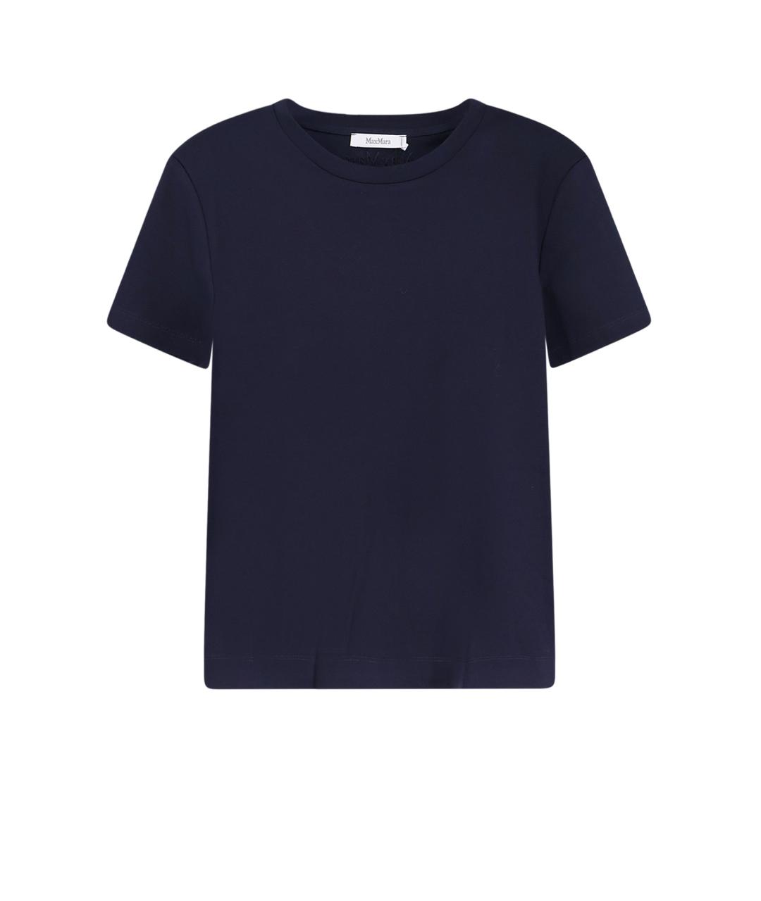 MAX MARA Синяя хлопковая футболка, фото 1