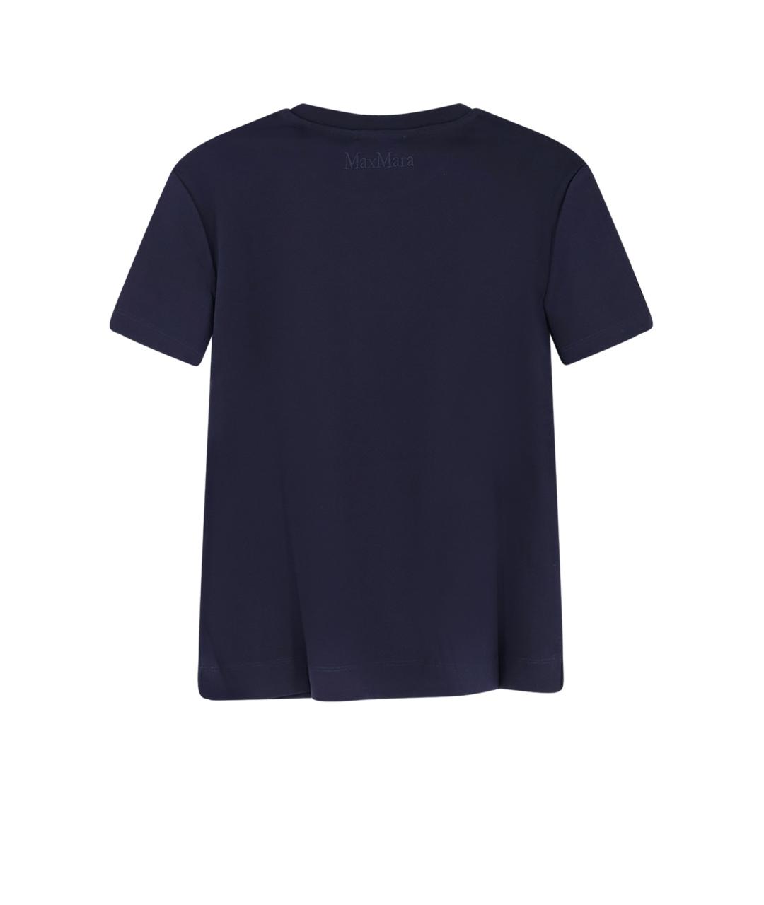 MAX MARA Синяя хлопковая футболка, фото 2