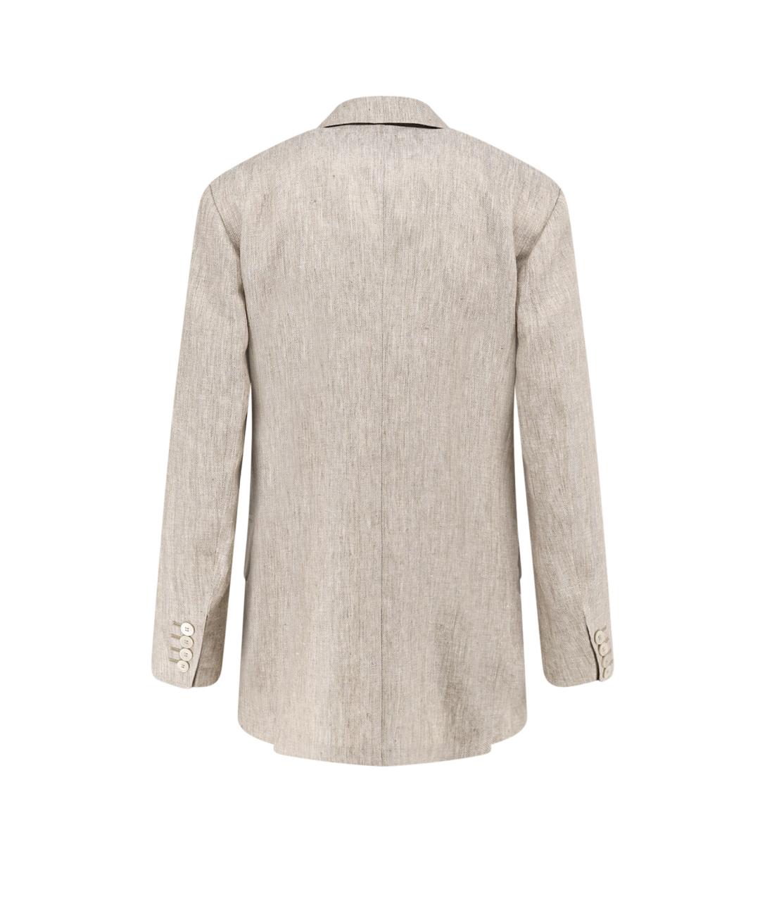 MAX MARA Бежевый льняной жакет/пиджак, фото 2