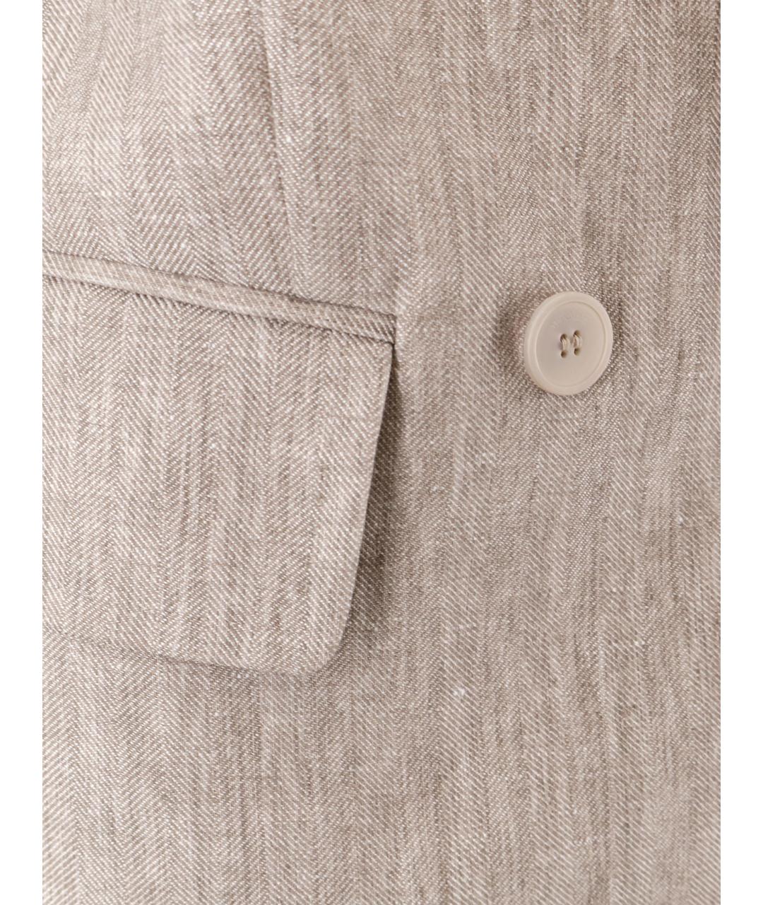 MAX MARA Бежевый льняной жакет/пиджак, фото 3