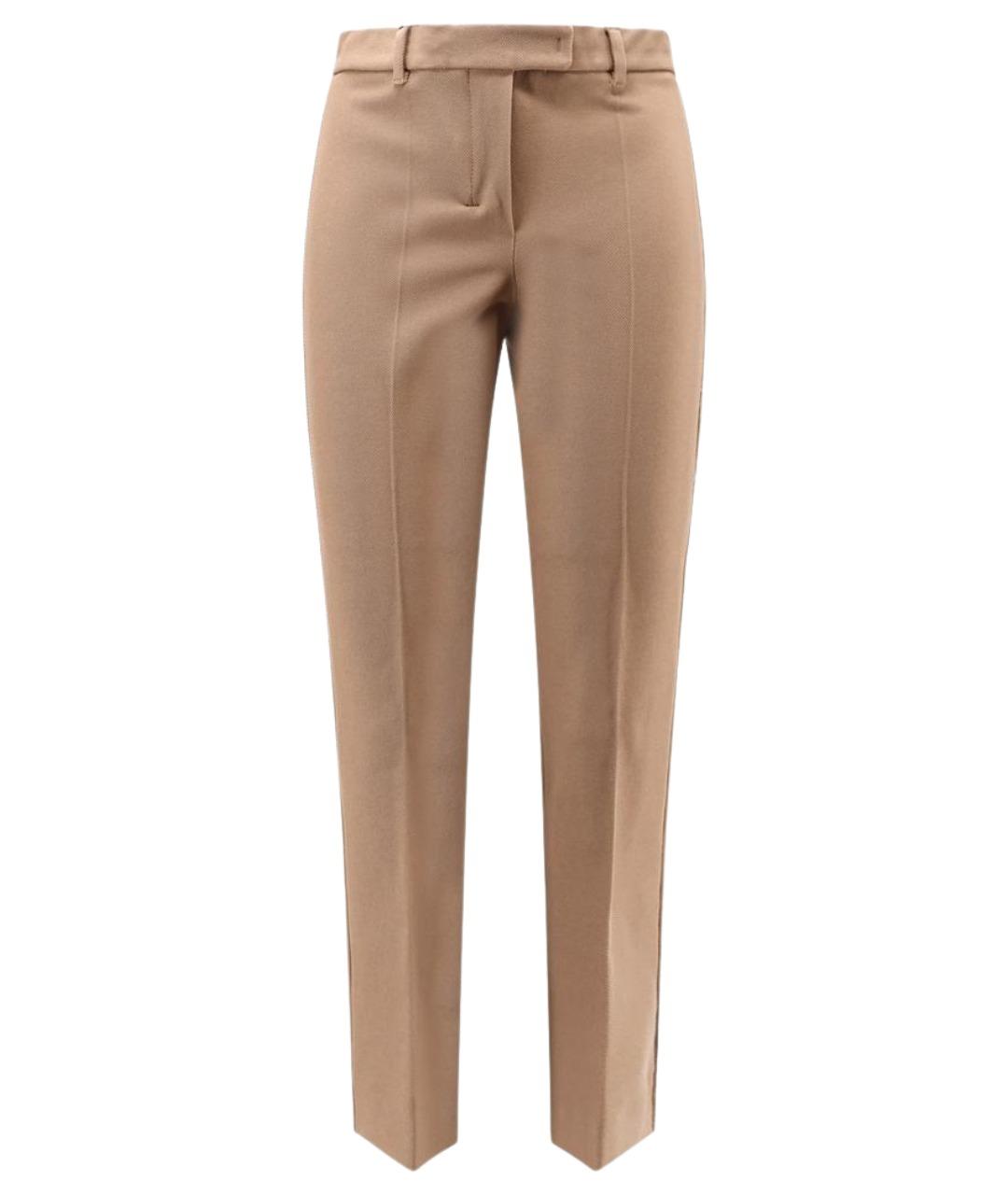 'S MAX MARA Бежевые хлопковые брюки узкие, фото 1