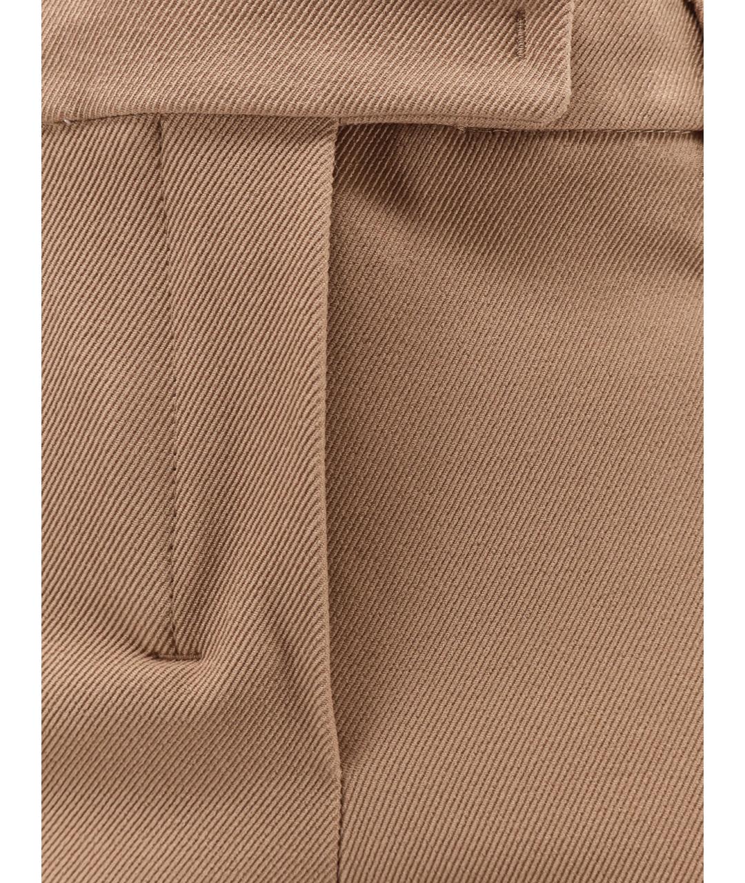 'S MAX MARA Бежевые хлопковые брюки узкие, фото 3