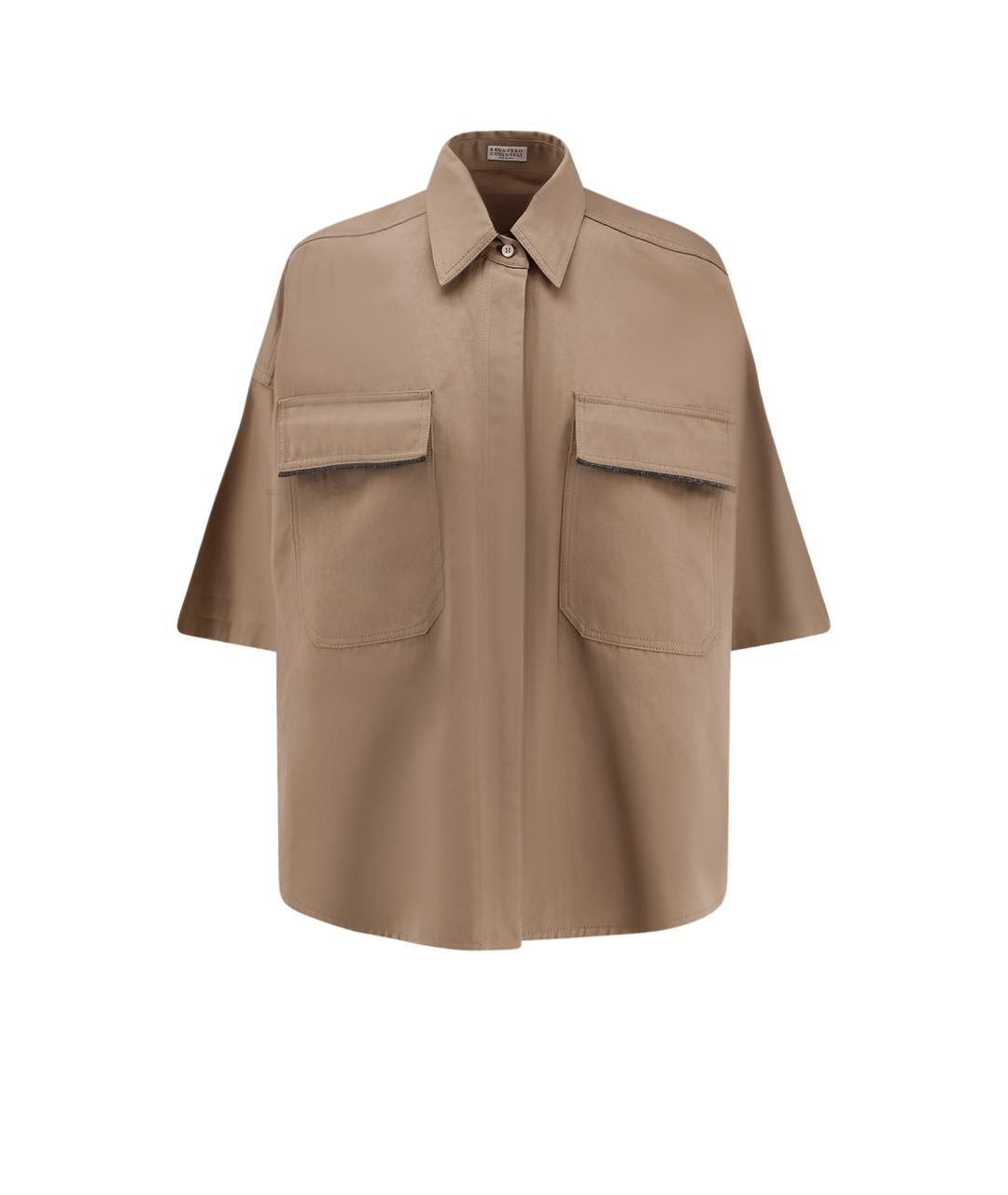 BRUNELLO CUCINELLI Бежевая хлопковая рубашка, фото 1