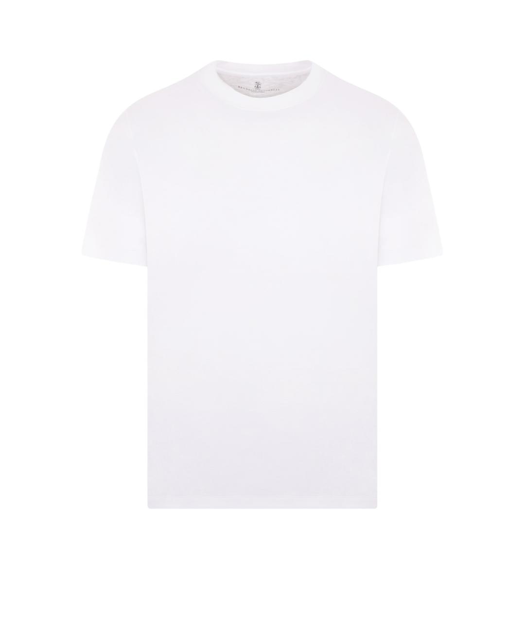 BRUNELLO CUCINELLI Белая хлопковая футболка, фото 1