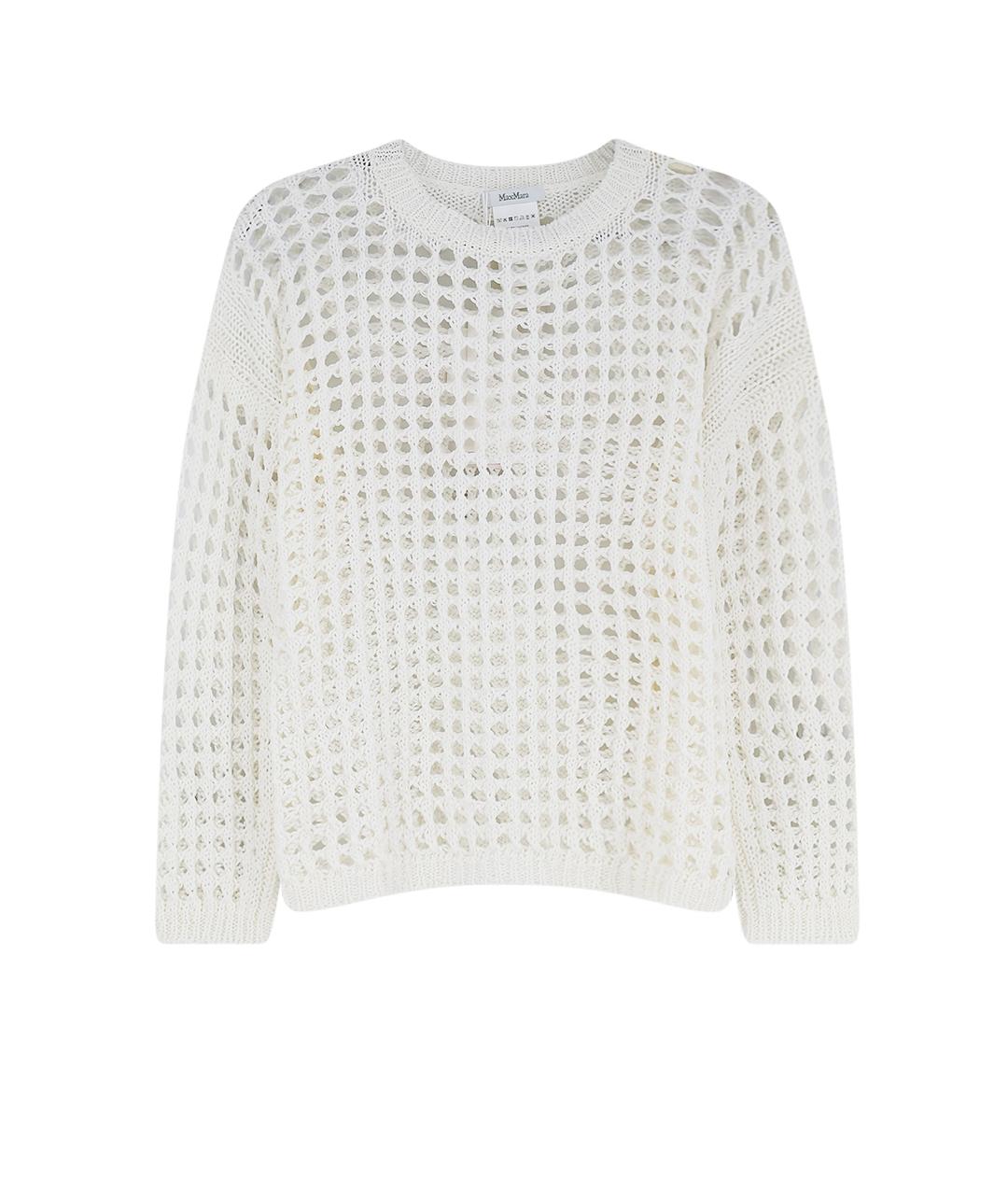 MAX MARA Белый хлопковый джемпер / свитер, фото 4