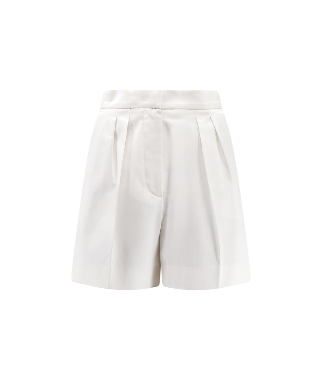 MAX MARA Белые хлопко-эластановые шорты, фото 4