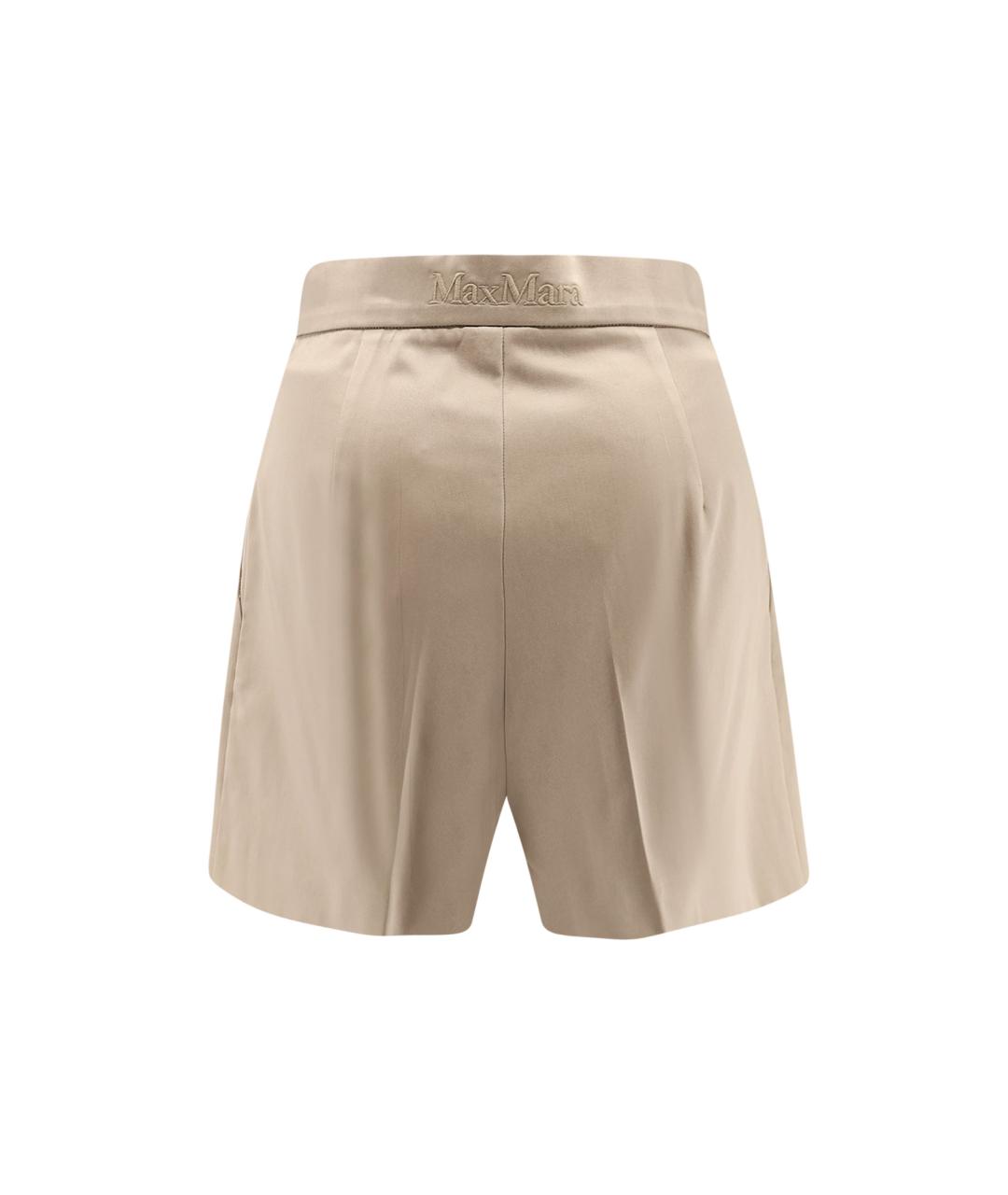 MAX MARA Бежевые хлопко-эластановые шорты, фото 2