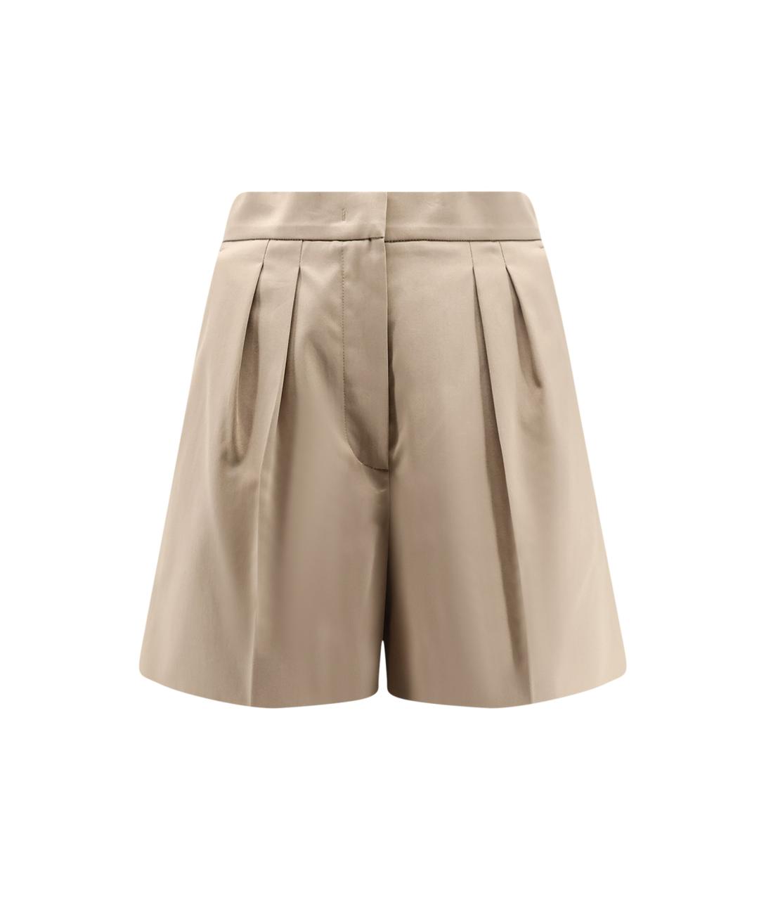 MAX MARA Бежевые хлопко-эластановые шорты, фото 4