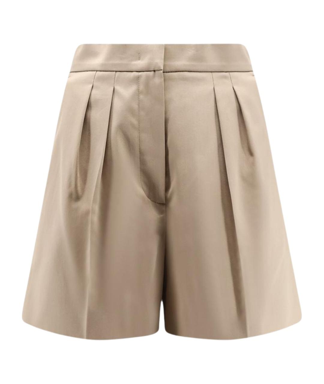 MAX MARA Бежевые хлопко-эластановые шорты, фото 1