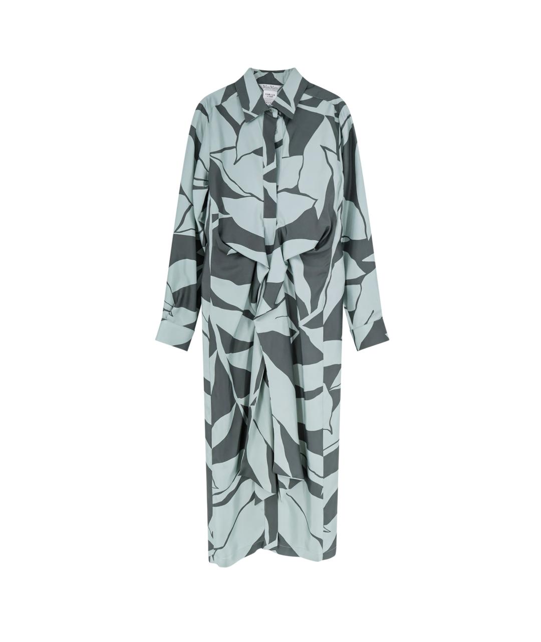 MAX MARA Зеленые шелковое повседневное платье, фото 1