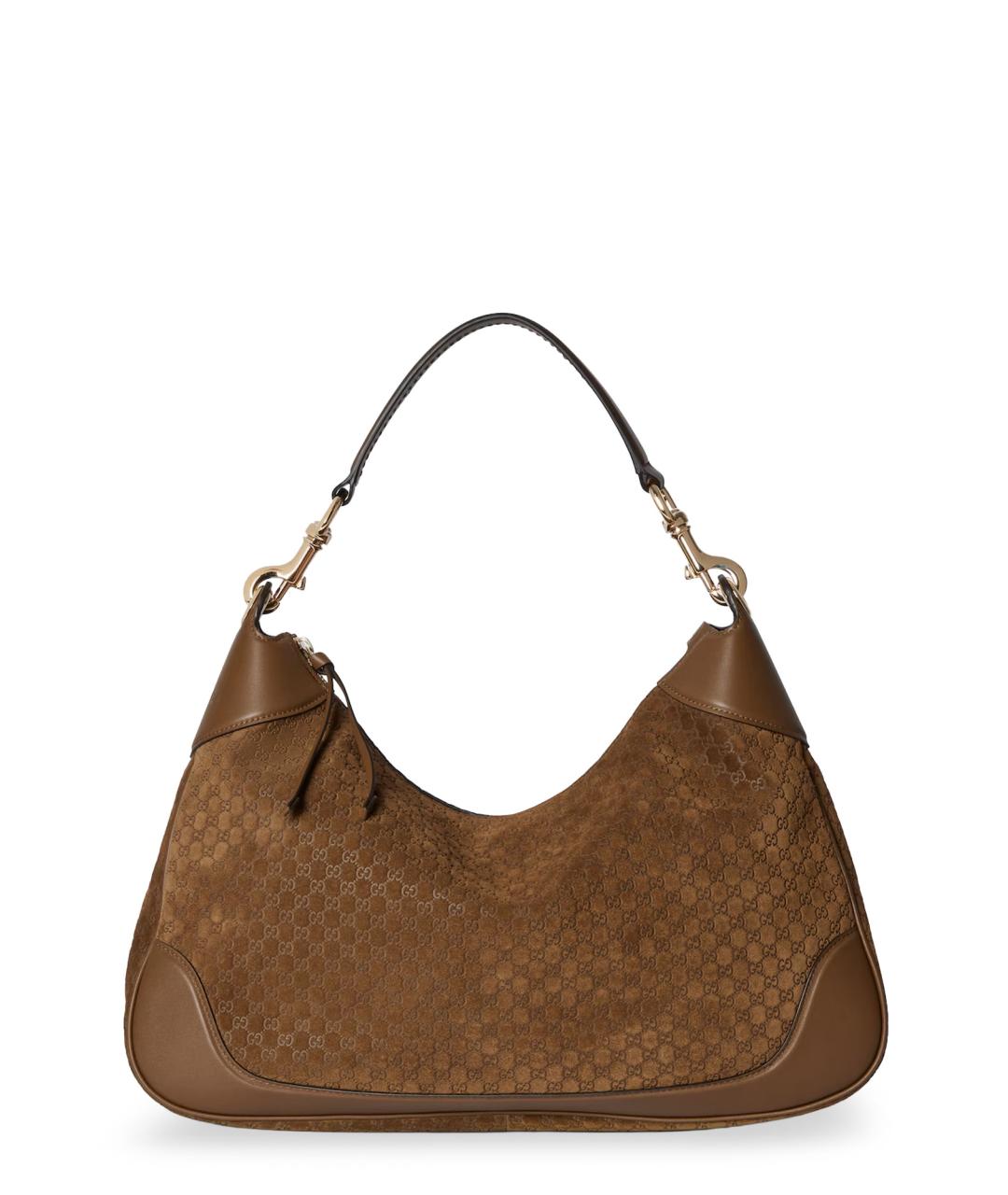 GUCCI Коричневая замшевая сумка через плечо, фото 1