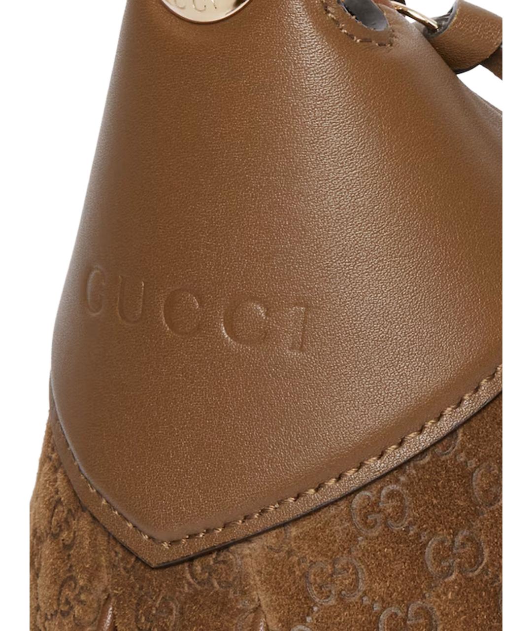 GUCCI Коричневая замшевая сумка через плечо, фото 5