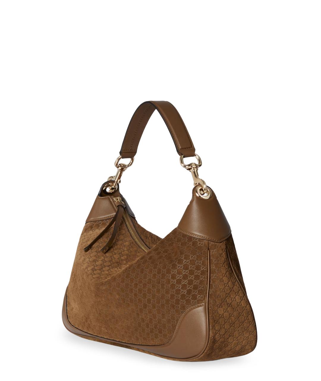 GUCCI Коричневая замшевая сумка через плечо, фото 3