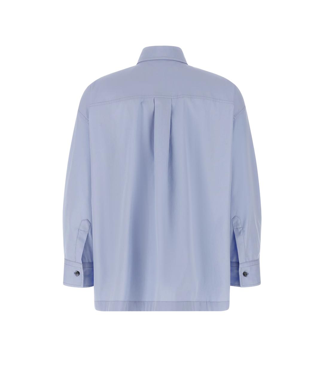BRUNELLO CUCINELLI Голубая хлопковая рубашка, фото 2