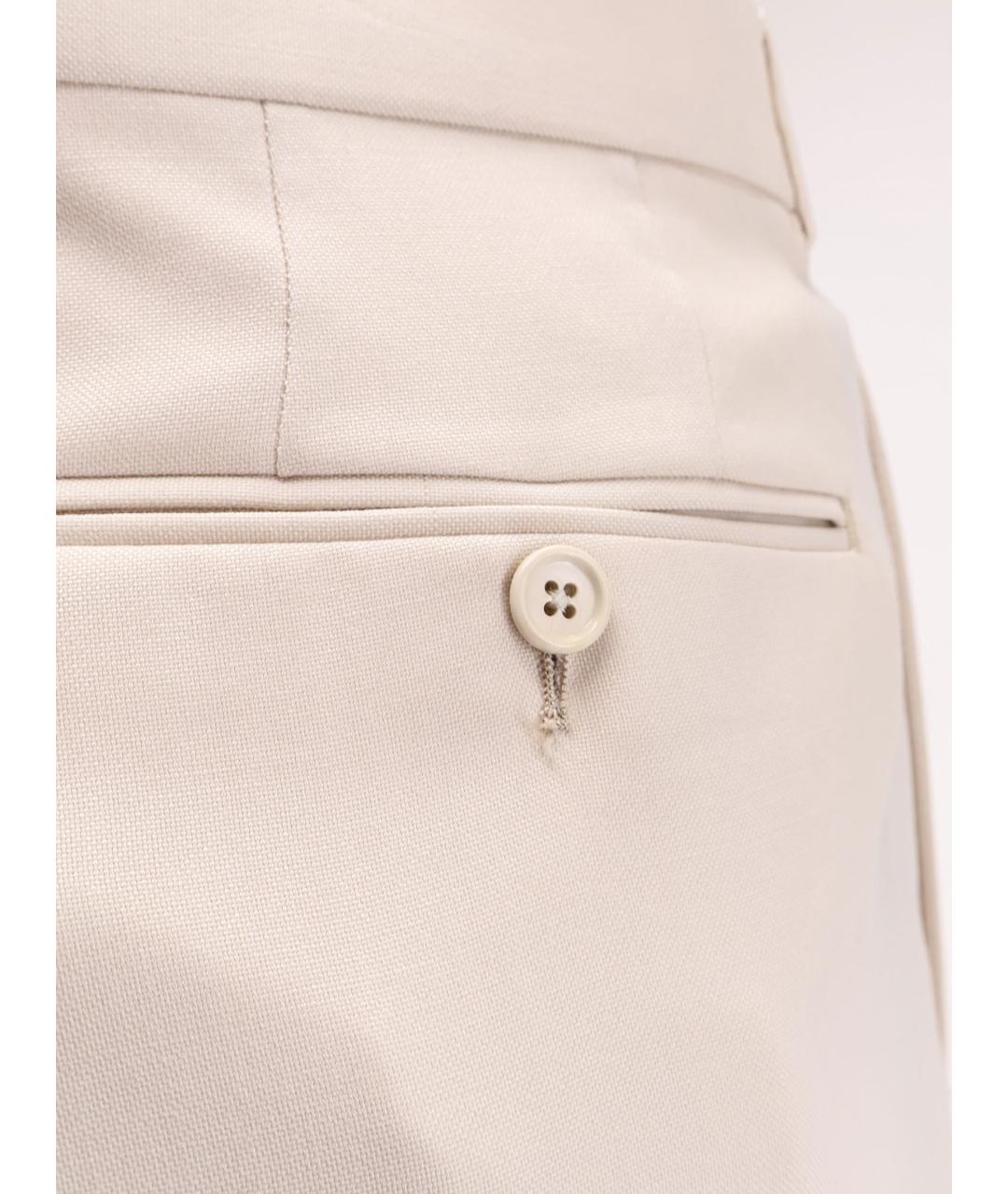 TOM FORD Белые шерстяные повседневные брюки, фото 3