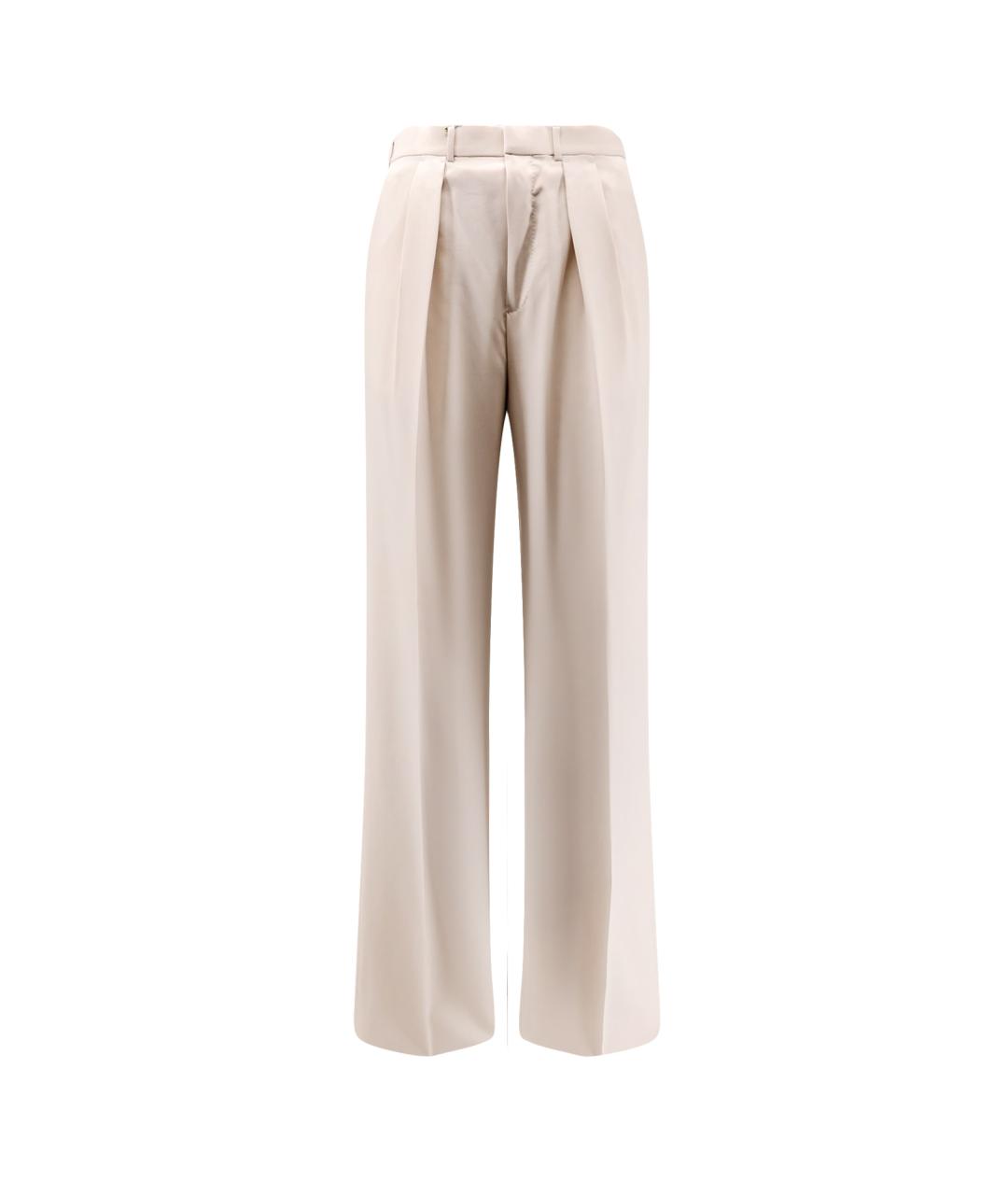 TOM FORD Белые шерстяные повседневные брюки, фото 1