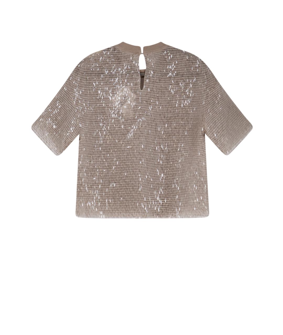 BRUNELLO CUCINELLI Бежевая шелковая блузы, фото 2