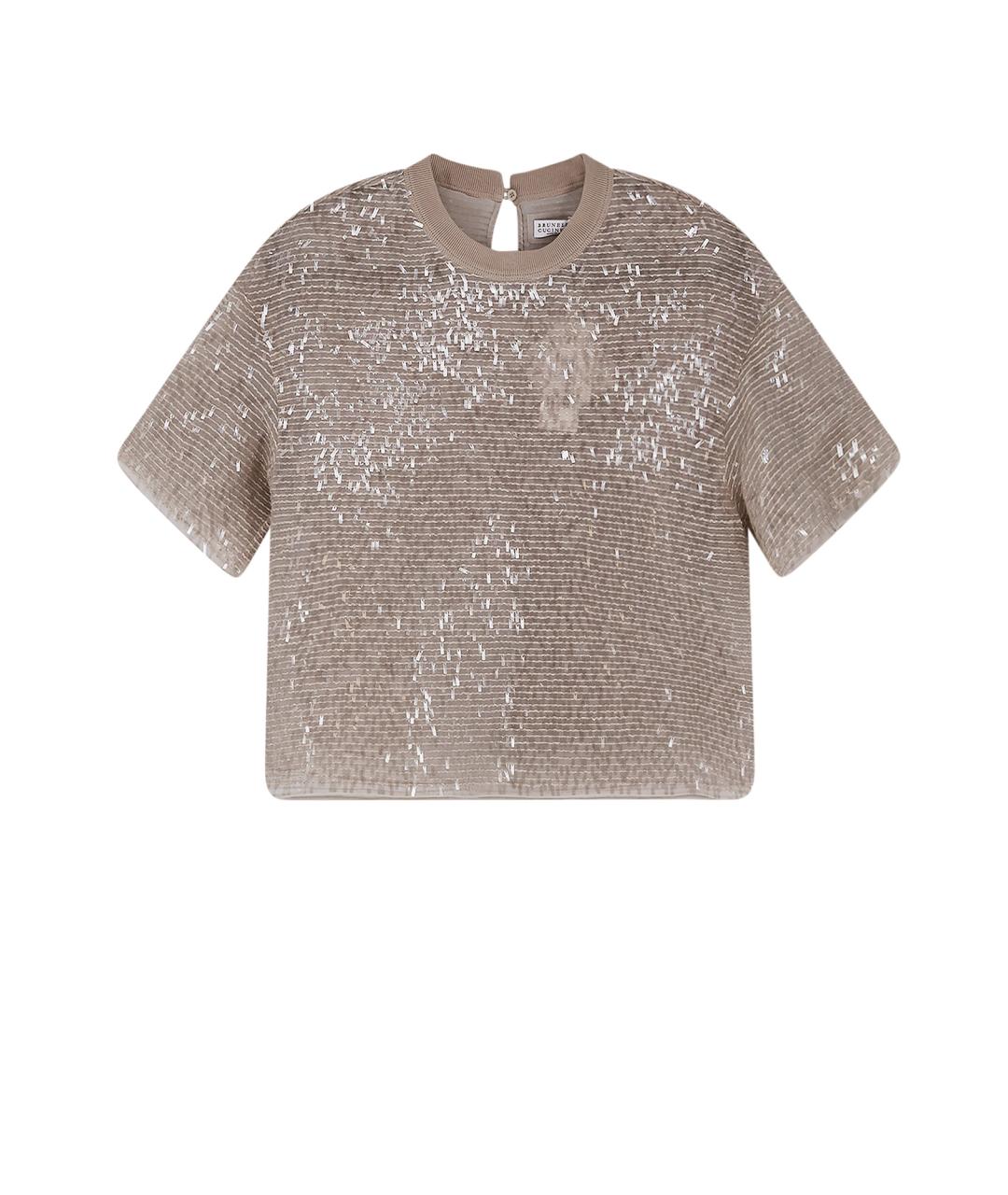 BRUNELLO CUCINELLI Бежевая шелковая блузы, фото 1