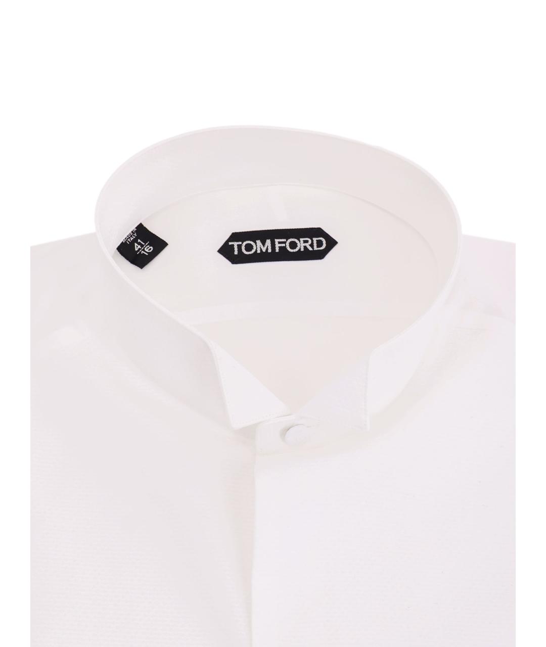 TOM FORD Белая хлопковая классическая рубашка, фото 2