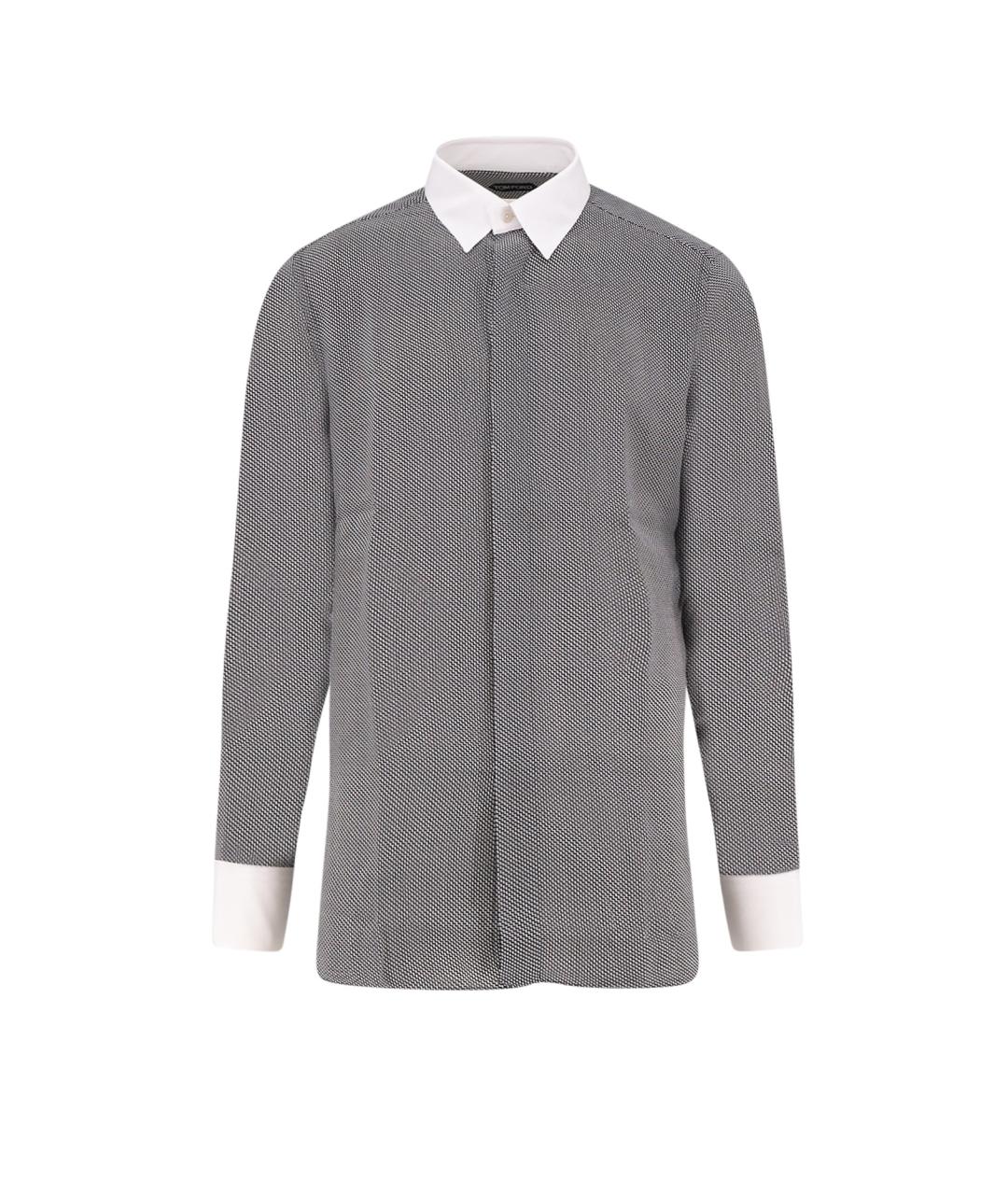 TOM FORD Черная шелковая классическая рубашка, фото 1