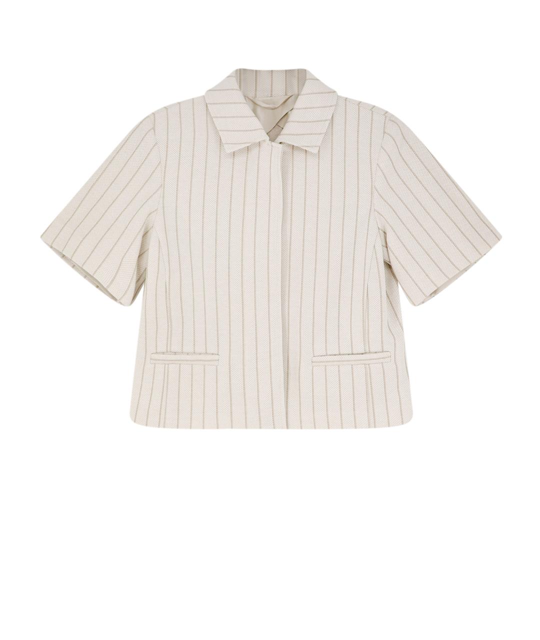 MAX MARA Белый хлопковый жакет/пиджак, фото 4