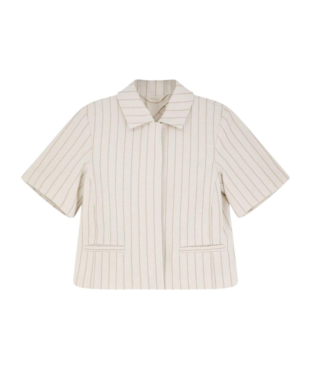 MAX MARA Белый хлопковый жакет/пиджак, фото 1