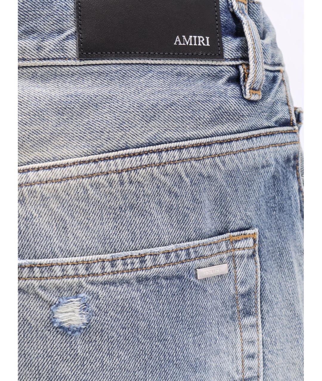 AMIRI Темно-синие хлопковые прямые джинсы, фото 3