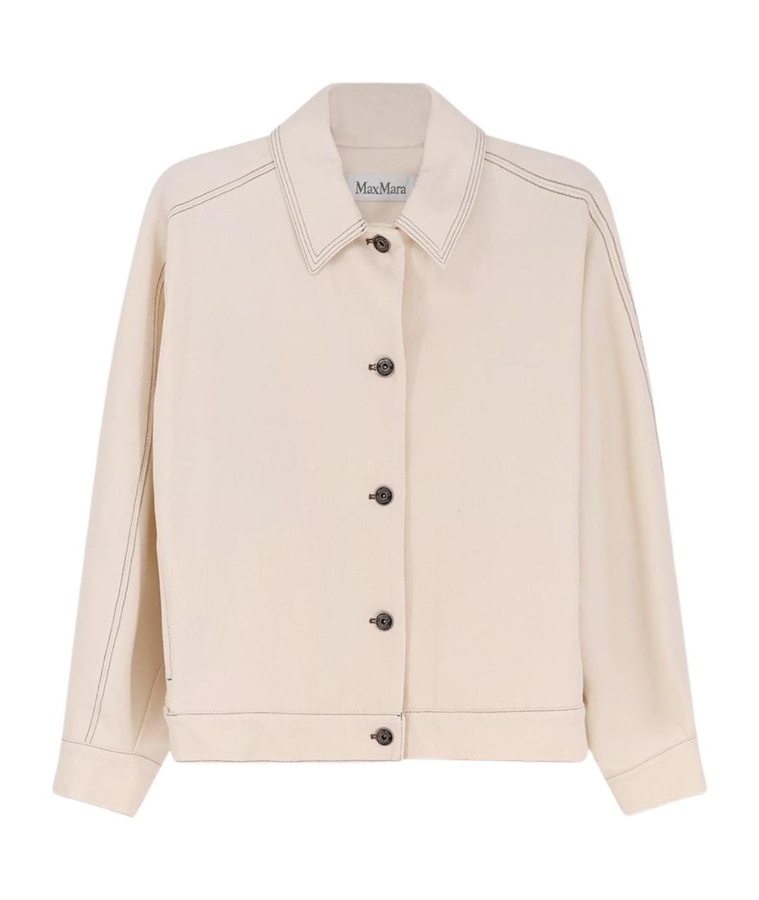 MAX MARA Бежевая хлопко-эластановая куртка, фото 1
