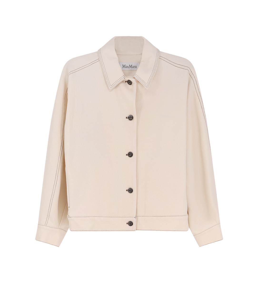 MAX MARA Бежевая хлопко-эластановая куртка, фото 4