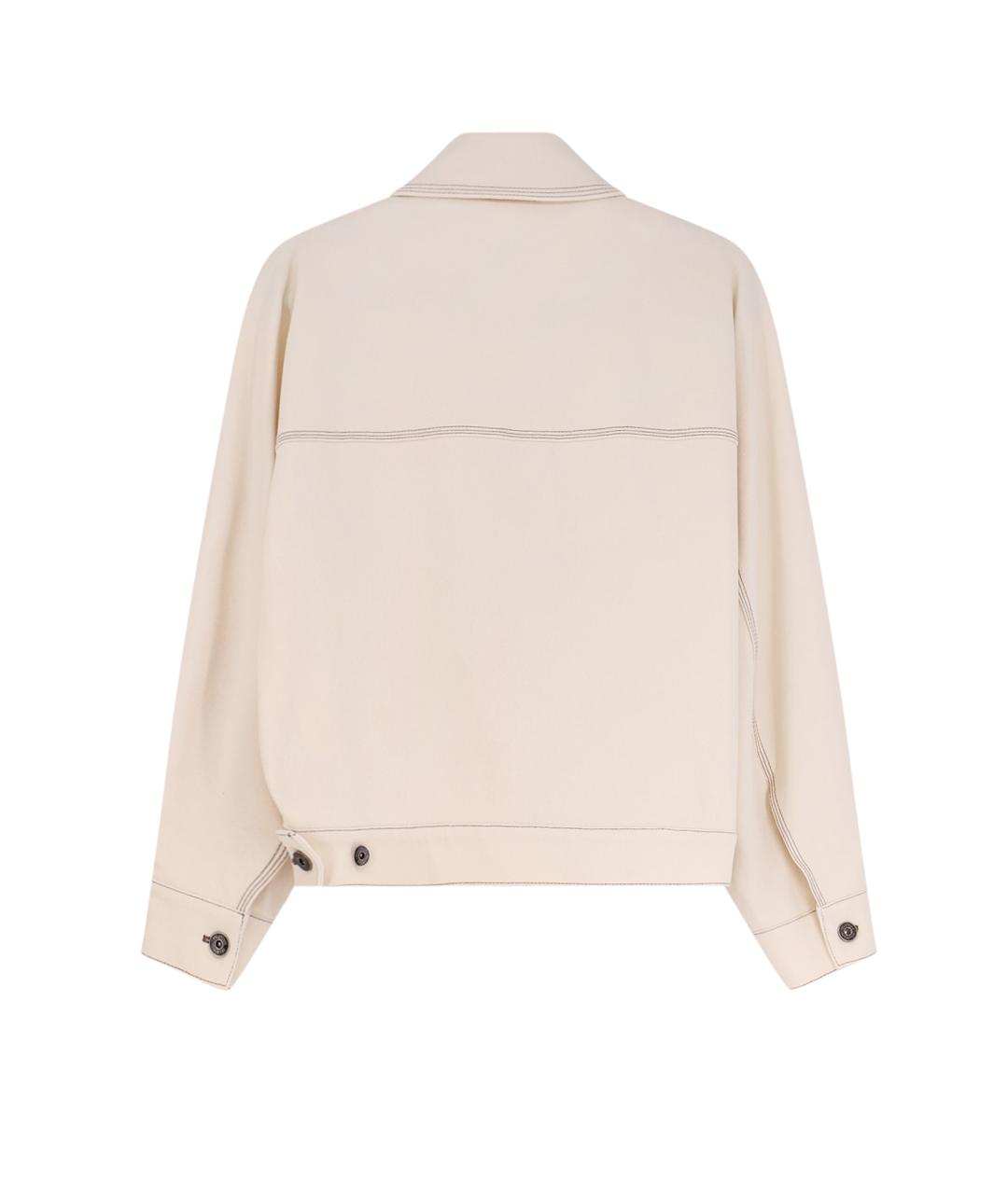 MAX MARA Бежевая хлопко-эластановая куртка, фото 2