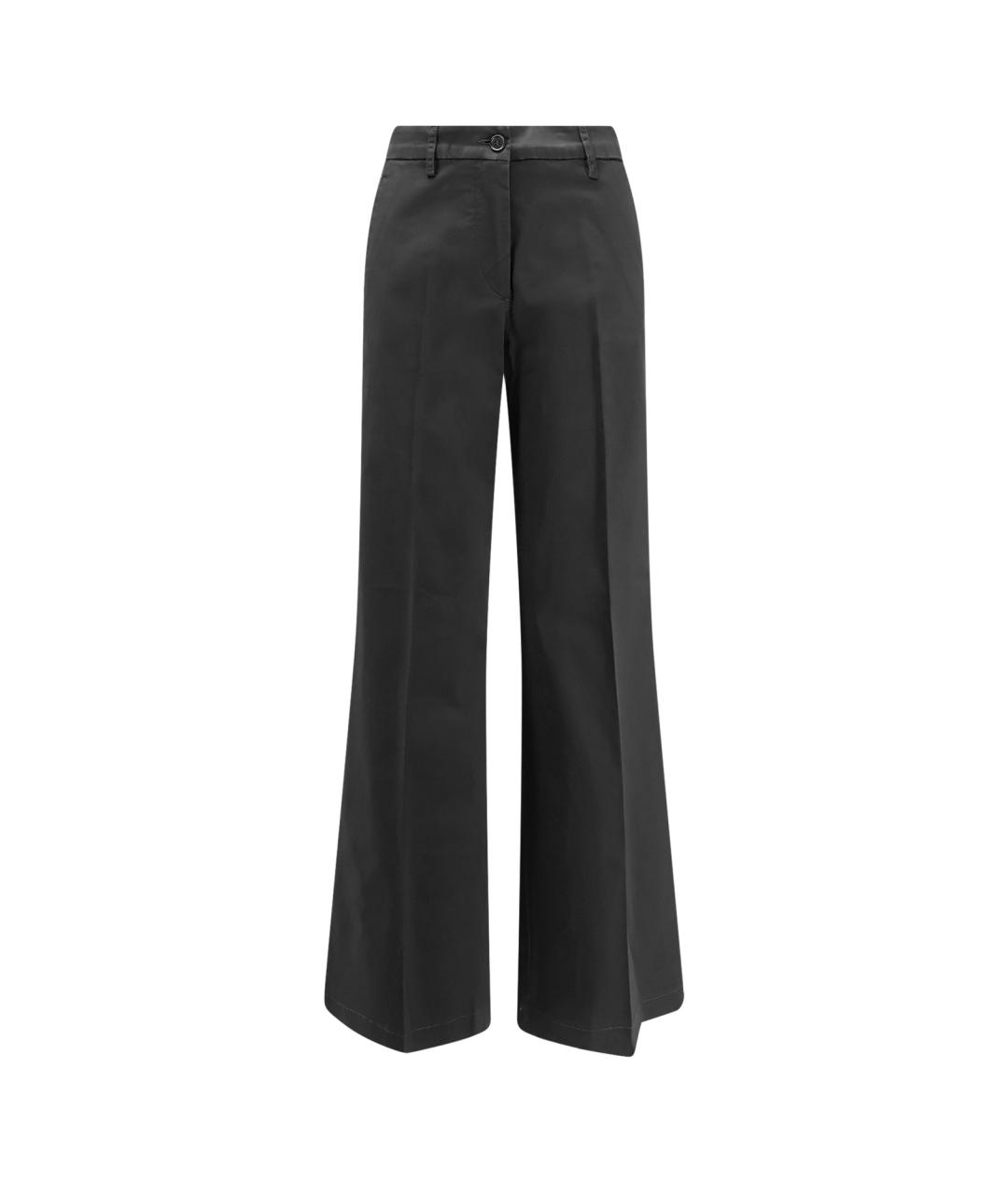 ASPESI Черные хлопковые прямые брюки, фото 1