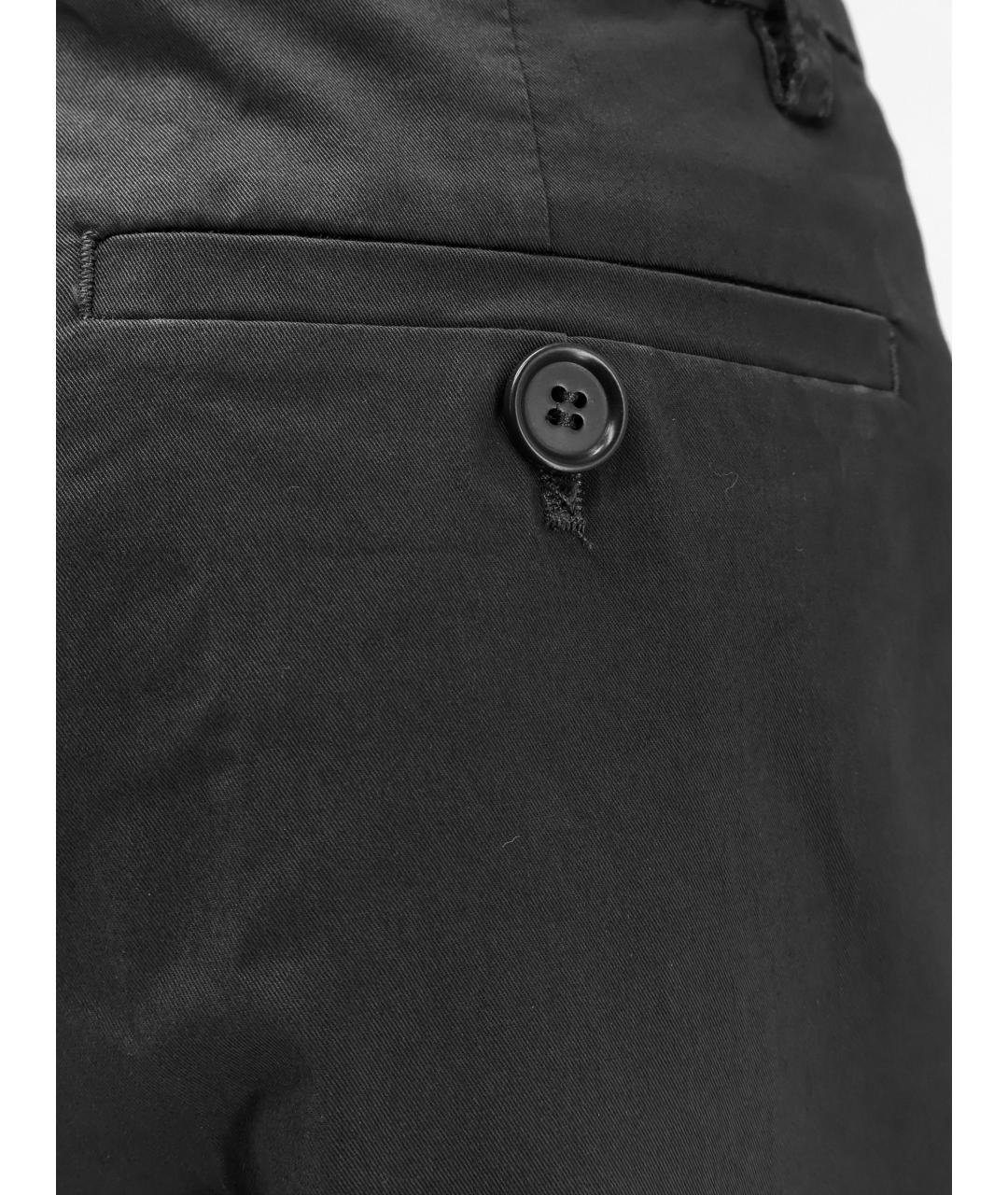 ASPESI Черные хлопковые прямые брюки, фото 3