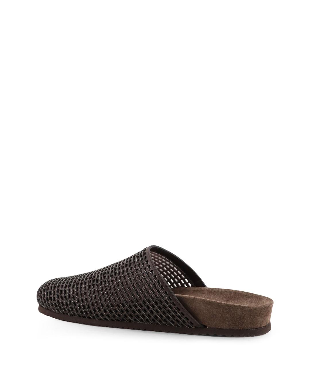 BRUNELLO CUCINELLI Коричневые кожаные мюли, фото 3
