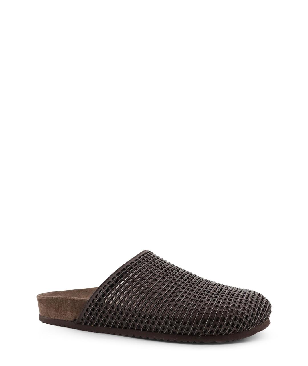 BRUNELLO CUCINELLI Коричневые кожаные мюли, фото 2