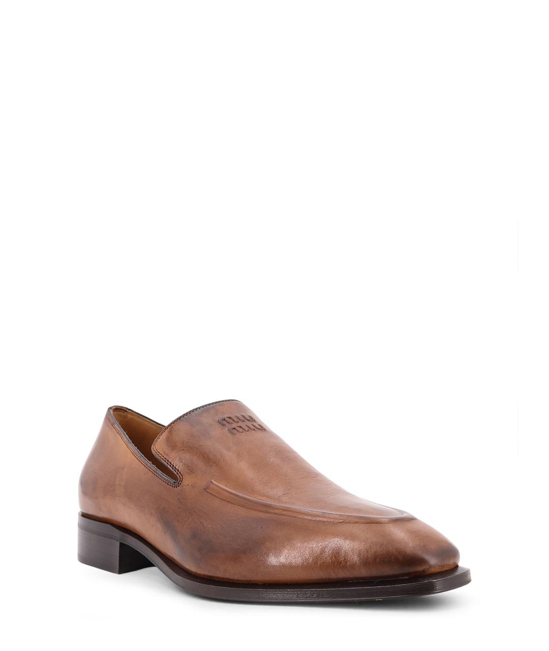 MIU MIU Коричневые кожаные лоферы, фото 2