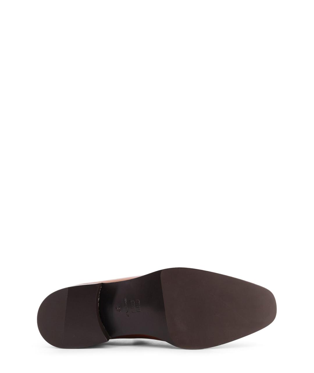 MIU MIU Коричневые кожаные лоферы, фото 4