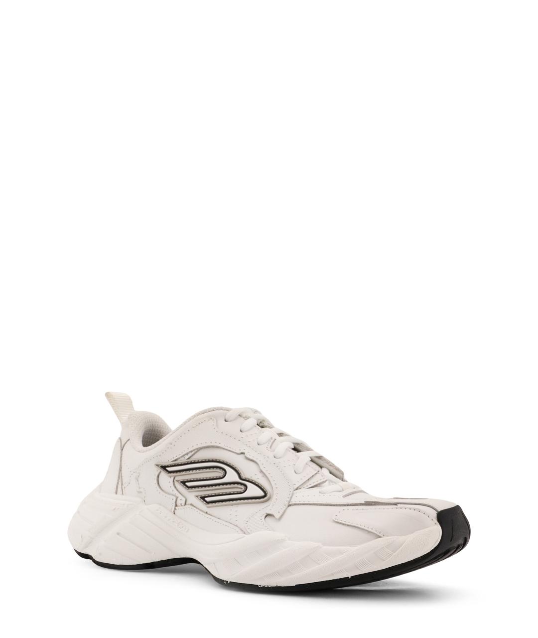 BALENCIAGA Белые кожаные кроссовки, фото 2