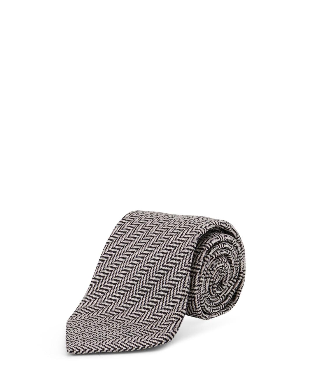 TOM FORD Серый шелковый галстук, фото 2