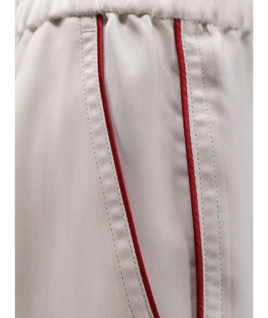 TOM FORD Бежевые шелковые прямые брюки, фото 3