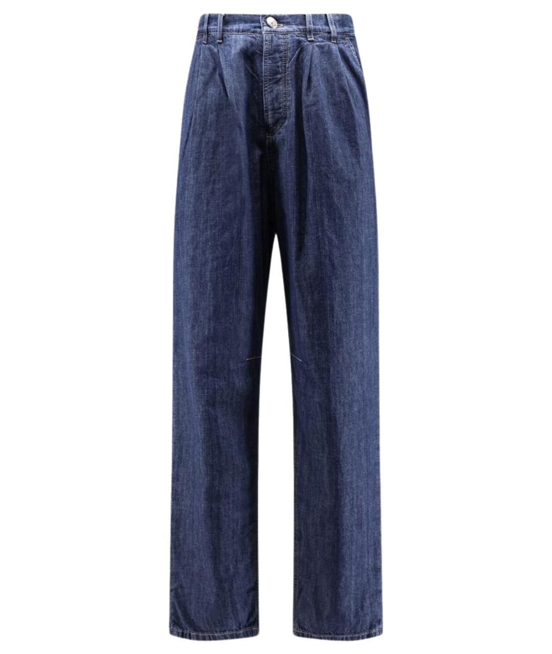 BRUNELLO CUCINELLI Синие хлопковые прямые джинсы, фото 1