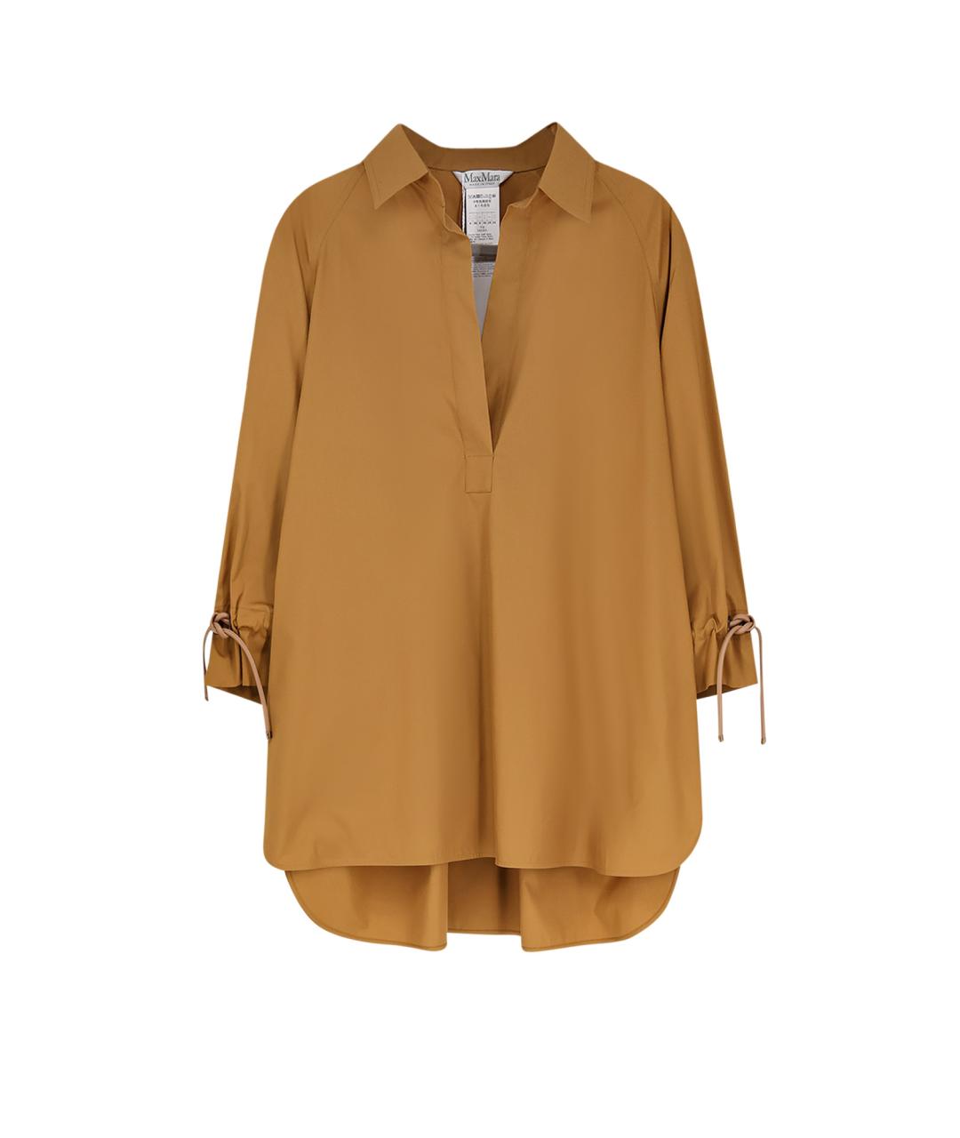 MAX MARA Коричневая хлопковая рубашка, фото 1
