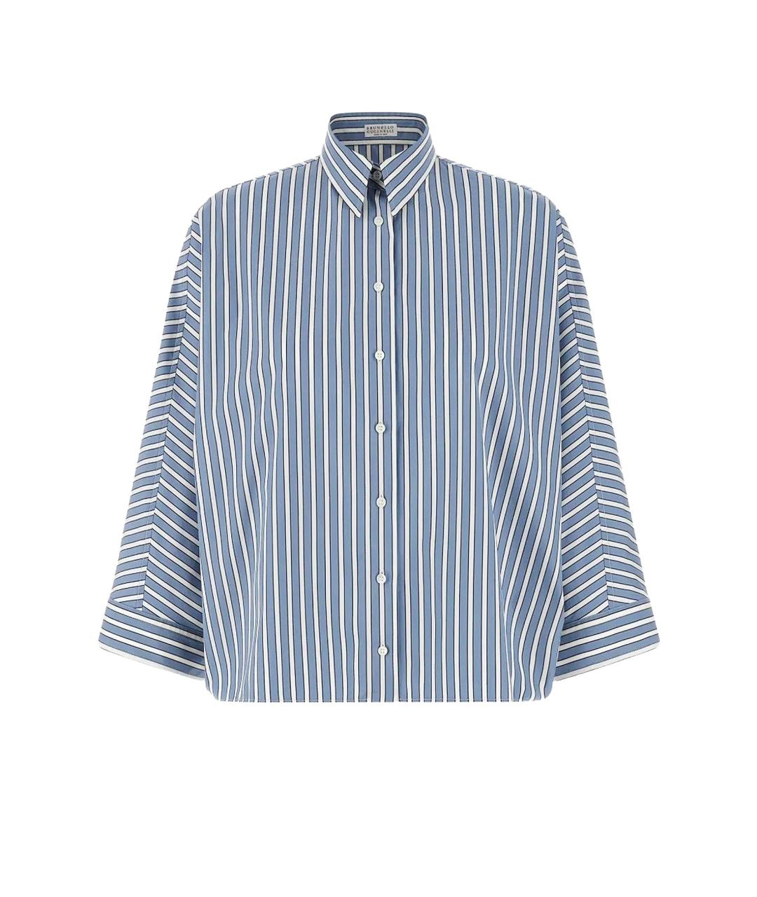 BRUNELLO CUCINELLI Голубая хлопковая рубашка, фото 1