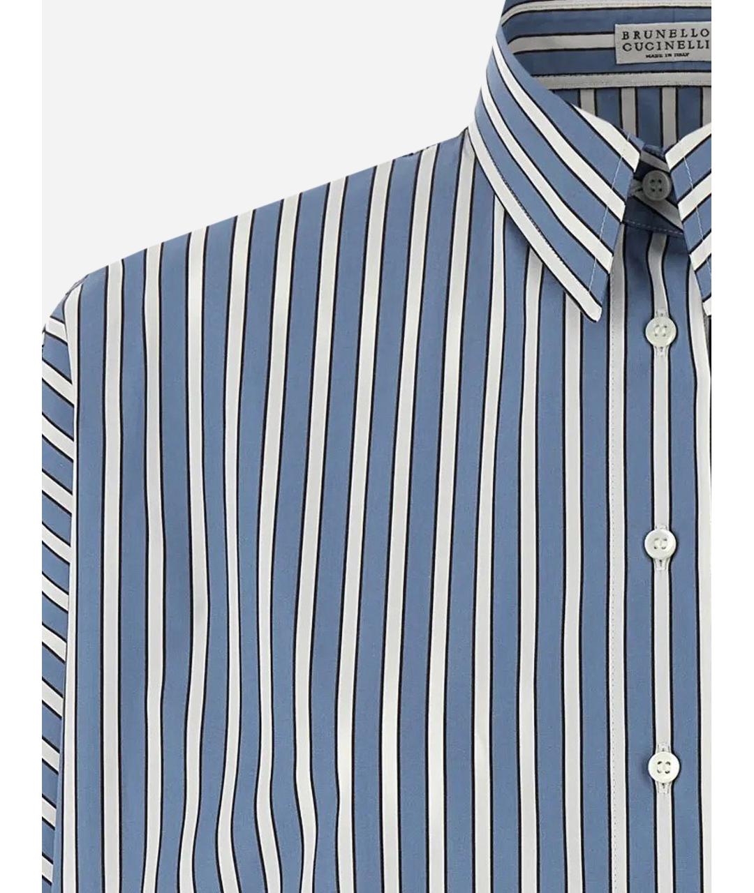 BRUNELLO CUCINELLI Голубая хлопковая рубашка, фото 3