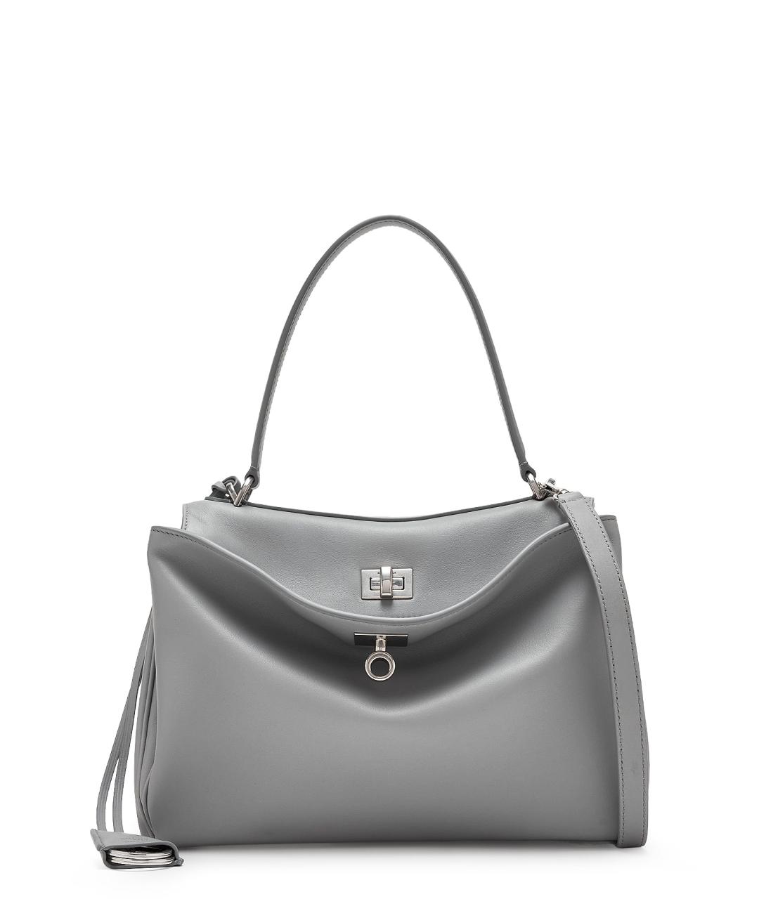 BALENCIAGA Серая кожаная сумка тоут, фото 1