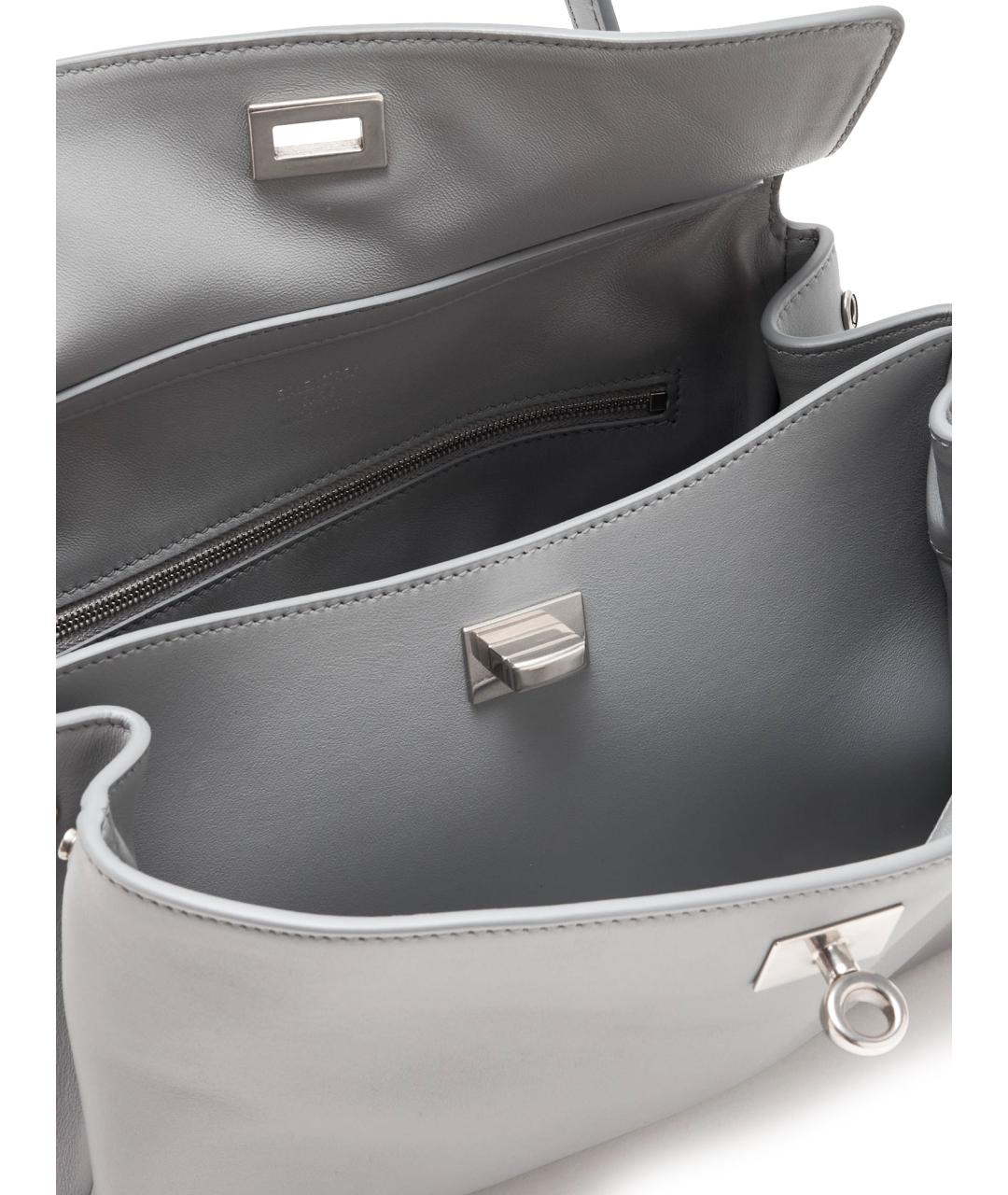 BALENCIAGA Серая кожаная сумка тоут, фото 4