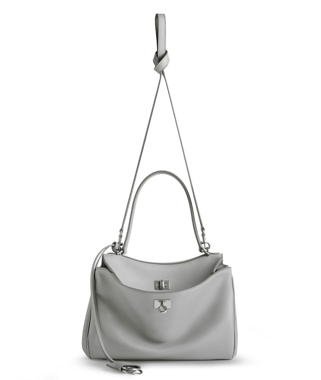 BALENCIAGA Серая кожаная сумка тоут, фото 3