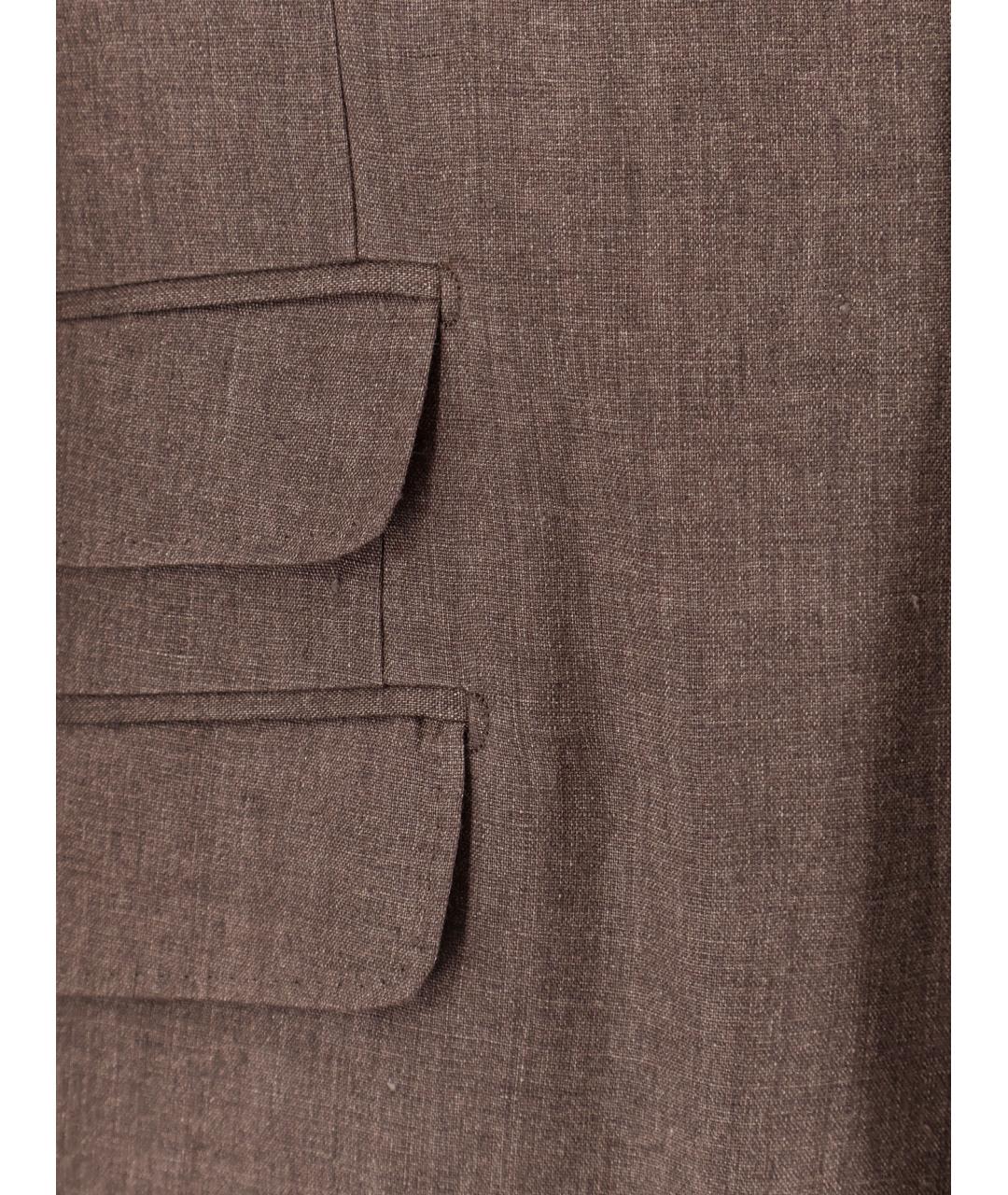 BRUNELLO CUCINELLI Коричневый льняной пиджак, фото 3