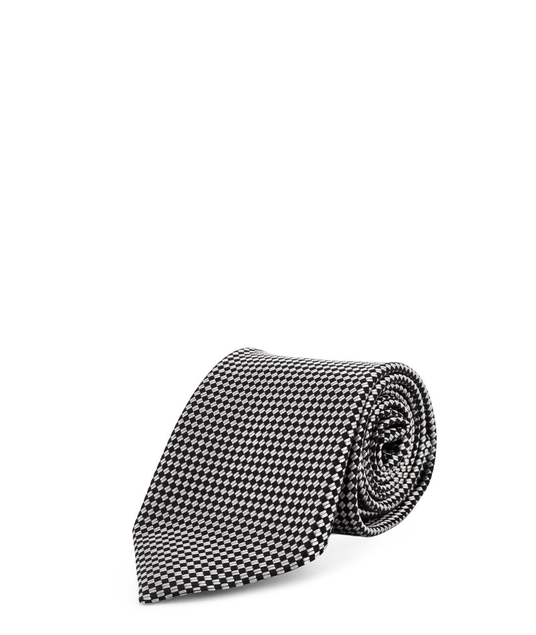 TOM FORD Серебрянный шелковый галстук, фото 1