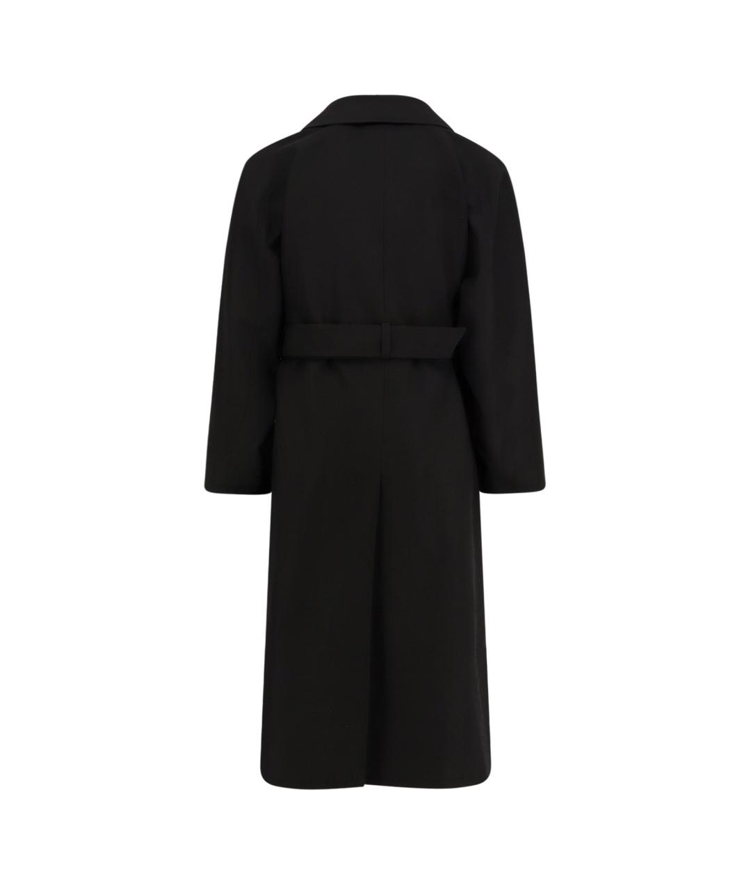 SAINT LAURENT Черный шерстяной тренч / плащ, фото 2