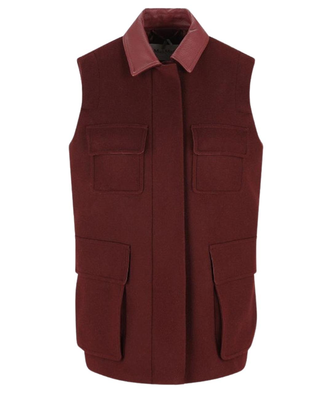 MAX MARA Бордовый шерстяной жилет, фото 1